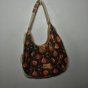 BCBG Girls Bag Purse Y2K Brown Orange Canvas Leather Rope Boho Shoulder Travel